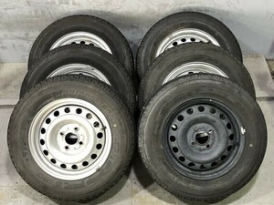 鉄ホイール付(WS5H006)鉄 14x5J 4穴 100 + BRIDGESTONE V600 165R14LT 6PR 2021年 夏タイヤ 送料無料