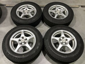 アルミホイール付(4L014) GRASS IX 14X5.5J 5穴 100 + BRIDGESTONE BLIZZAK VRX2 185/70R14 　2019年　スタッドレス　ブリヂストン