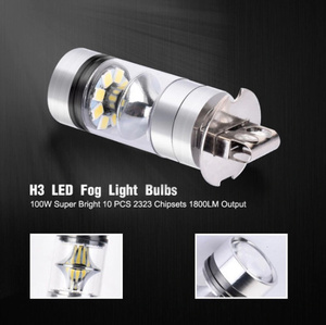LGH594#2個 100W H3 LEDフォグライト　駆動電球12 / 24V　フォグランプ　ヘッドランプ　10000LMホワイト6000K　車のヘッドライト