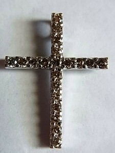  diamond 0.50ct k14 gold pendant top Cross white gold WG 23.×18.