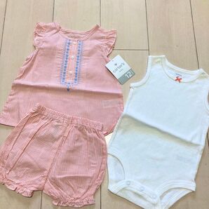 新品・12m【70〜80㌢】ベビー3セット カーターズ