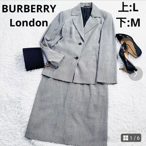 BURBERRY LONDON 千鳥格子柄風 セットアップ スーツ 上L 下M