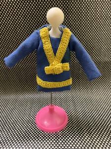 旧タカラ　初代リカちゃん　当時服　ブルーシャトウ　　　刺繍タグ付き　昭和レトロ　着せ替え人形服