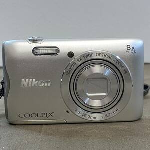 【MH-6993】中古品 Nikon ニコン Coolpix A300 シルバー 8x Wide コンパクトデジタルカメラ バッテリー充電切れ 動作未確認【レタパ可】