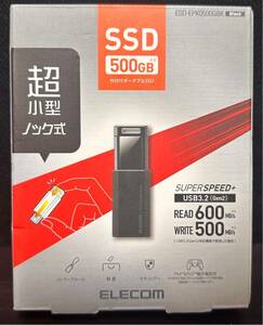 外付けポータブルSSD 500GB USB3.2 Gen2 読み出し最大600MB/s 超小型軽量 ESD-EPK0500GBK 新品 送料無料