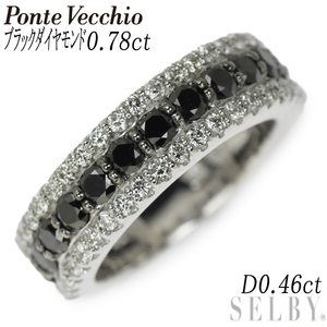  Ponte Vecchio K18WG black diamond diamond ring 0.78ct D0.46ct Bianco e Nero exhibition 4 week SELBY
