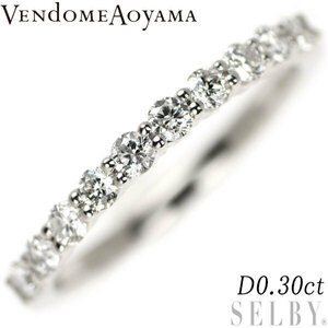  Vendome Aoyama Pt950 diamond ring 0.30ct half Eternity new arrival exhibition 1 week SELBY