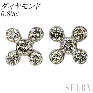 K18WG ダイヤモンド ピアス 0.80ct 新入荷 出品1週目 SELBY