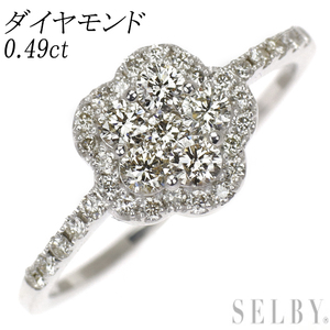 K18WG ダイヤモンド リング 0.49ct フラワー 出品4週目 SELBY