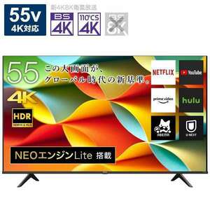 【超お買い得品・大幅値下げ・アウトレット品】ハイセンス 55V型 4K内蔵液晶テレビ 55A6G YouTube対応★送料無料★(一部地域は追加分必要)