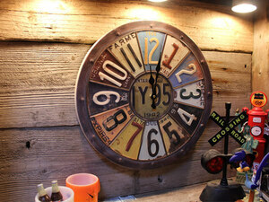 1 иен новый товар ржавчина . атмосфера . максимально высокий номерная табличка часы античный дизайн стена настенные часы гараж american интерьер 