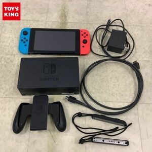 1円〜 動作確認/初期化済 箱無 Nintendo Switch HAC-001 ネオンブルー/ネオンレッド ACアダプタ 他