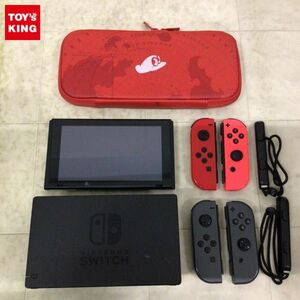 1円〜 動作確認/初期化済 箱無 Nintendo Switch HAC-001 ネオンレッド レッド グレー キャリングポーチ付