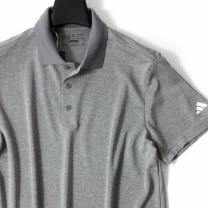 新品 春夏 adidas GOLF アディダス ゴルフ メンズ 襟切替 半袖ポロシャツ 2XL 杢グレー シャツ ウェア スポーツ サマー ◆CG2363D