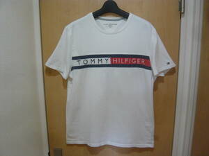 TOMMY HILFIGER トミーヒルフィガー 胸ロゴ クルーネック 半袖Tシャツ 純白 ホワイト メンズM