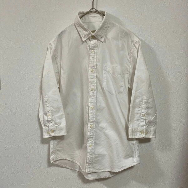 白シャツ 七分袖 綿100% コットン 