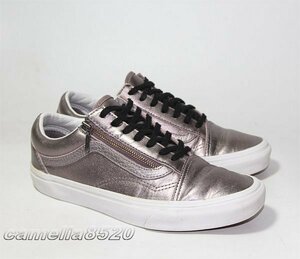 バンズ オールドスクール ジップ THISTLE PURPLE US5.5 23.5cm レザー 本革 中古 美品 Vans OLD SKOOL ZIP