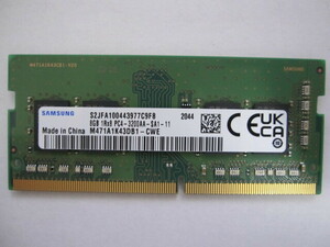 SAMSUNG PC4-3200AA ノート用メモリ- 8GBが1枚　 完動品