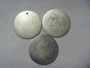 アメリカ シーテッドリバティ銀貨 3枚 古銭 硬貨 外国貨幣 コイン 外国銭 セット まとめ売り 同梱割引あり