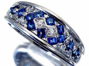 1 иен ~[ ювелирные изделия высшее ] хорошо качество голубой Kirameki .! хорошо качество натуральный голубой сапфир 0.91ct& бриллиант 0.05ct высококлассный K18WG кольцо k8656mm[ бесплатная доставка ]