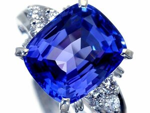 1 jpy ~[ jewelry ultimate ] super rare gem! extra-large fine quality natural tanzanite 5.05ct good quality diamond 0.18ct super high class Pt900 ring k8662ix[ free shipping ]