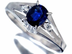 1 jpy ~[ jewelry ultimate ]... blue color Kirameki .! good quality natural blue sapphire & diamond high class Pt900 ring t4339iz[ free shipping ]