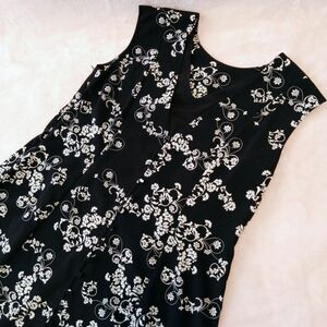 ミラオーウェン　 ノースリーブ　 ノースリーブワンピース　ロングワンピース　総柄　花柄　ブラック　 ドレス
