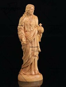 イエス キリスト 聖書の聖立像 木彫り 神像 聖母マリア クリスチャン キリスト教