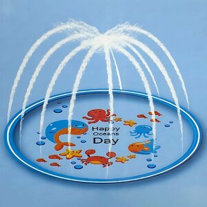 1 jpy ~ selling out fountain mat fountain pool large playing in water toy vinyl pool fountain water game Kids child water pistol shower 170cm PU-09-C