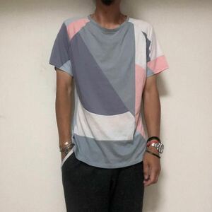日本製アンリアレイジANREALAGE パネルパッチワークTシャツ1