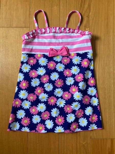 【新品】水着 ピンク 花柄 リボン 女の子 130