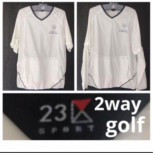 23区 ゴルフウェア アウター 長袖 半袖 2way オンワード樫山 GOLF 白