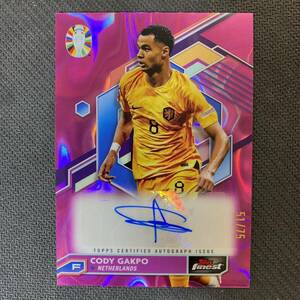 2023-24 Topps Finest Road To UEFA Euro Cup Cody Gakpo Auto /75 直筆サインカード コーディ・ガクポ
