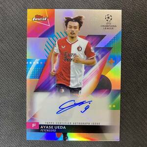 Ayase Ueda 2023-24 Topps Finest UEFA Refractor Auto Feyenoord 直筆サインカード 上田綺世