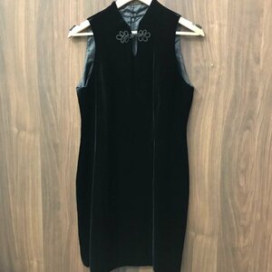 ＡＩＭＥＲ ドレス チャイナ風 タイト ひざ丈 エメ パーティドレス １１号 ブラック 黒 洋品婦人服/208