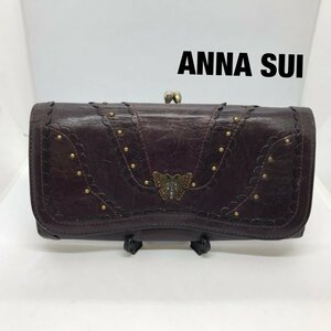 ＡＮＮＡ ＳＵＩ アナスイ 革 レザー がま口 長財布 小銭入れ 札入れ カード入れ 紫 鞄/246