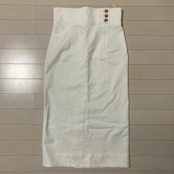 ESTNATION ホワイトスカート　デニム風　タイトスカート