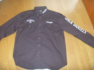 MENS'黒のJACK DANIELSの長袖YシャツLARGE 558