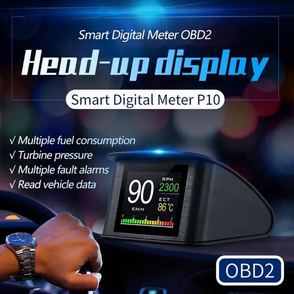 新品 OBD2スマートデジタルメーター 診断機 HUD OBDⅡ
