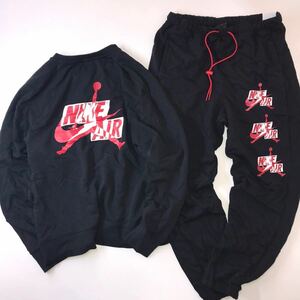 Nike CZ7881-010/CU2905-011 Men's Top and Bottom Set, Jordan Brand, Classic Fleece Sweatshirt x Fleece Long Pants上下セット2XL