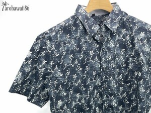 arohawaii86◆AH-5013 L【REEFS/グレー系】半袖シャツ/夏/ヴィンテージ/アロハシャツ/柄シャツ☆1スタ☆１円スタート☆