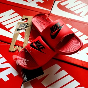 新品 正規品 NIKE ナイキ ビクトリー サンダル スライド 赤 レッド 黒 ブラック 軽量 26cm US8 箱付き