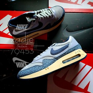  новый товар стандартный товар NIKE Nike AIR MAX 1 86 PRM air max 1 premium затонированный серый темно-синий оттенок голубого 28cm US10 с коробкой 