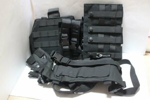 v* GHOST GEAR lyra ks gun belt magazine pouch military / airsoft 5 point set black 