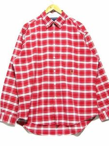 @美品 TOMMY HILFIGER トミーヒルフィガー チェック ボタンダウン長袖シャツRB393 XL 大きいサイズ アメリカ古着