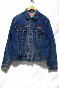 ＠チェーンステッチ 刺しゅう Levi's70505 スモールe トラッカー ジャケットj435 ビンテージ アメリカ古着 US古着