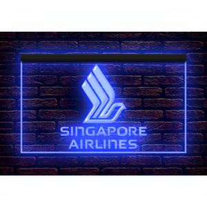 J872 // LED ネオンライトサイン Singapore Airlines シンガポール航空■サイズ(約)：W300mm x H200mm