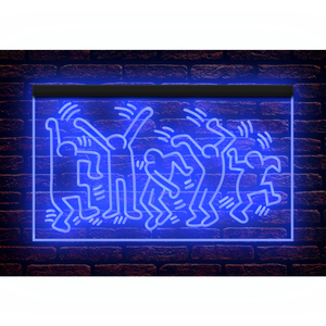 P148 // LED ネオンライトサイン Keith Haring キース・ヘリング■サイズ(約)：W550mm x H300mm 大きいサイズ