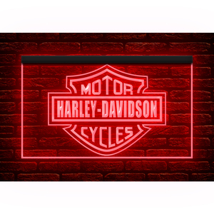 U044 // LED ネオンライトサイン Harley Davidson ハーレーダビッドソン■サイズ(約)：W300mm x H200mm