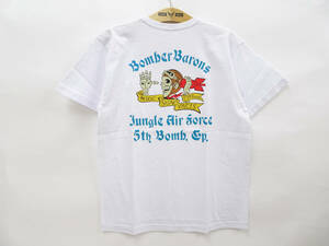 バズリクソンズ ミリタリー Tシャツ BUZZ RICKSON'S ポケットTシャツ 5th Bomber Barons BR79131 白 (L) 多少汚れ 50%オフ(半額) 即決 新品